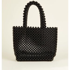 New look black beaded bag